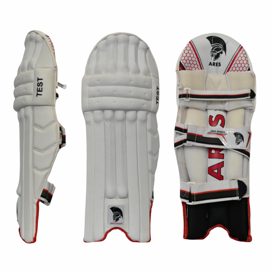 Ares Sports Cricket Junior Batting Pads Red/White - Boys