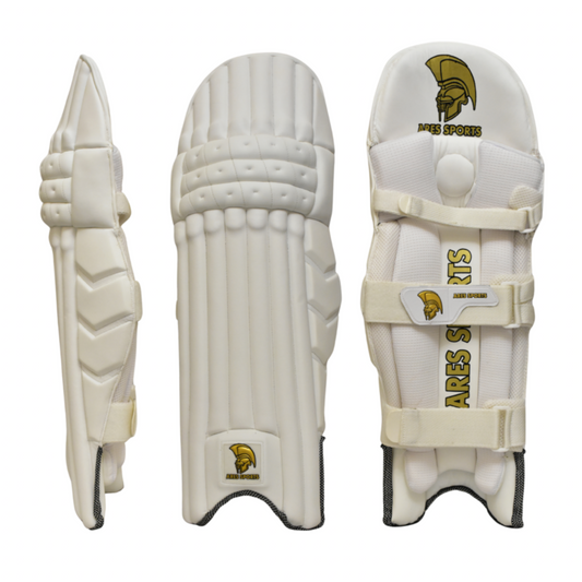 Ares Sports Cricket Batting Pads White/Gold