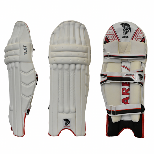 Ares Sports Cricket Batting Pads Red/White