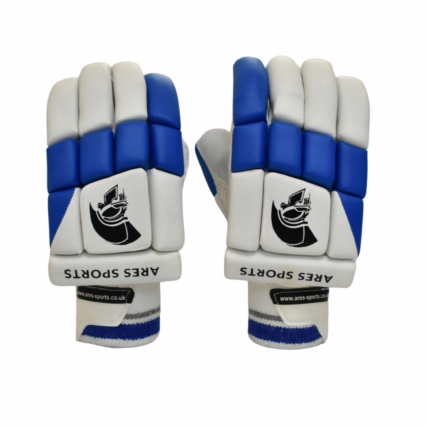 Ares Sports Cricket Junior Batting Gloves White/Blue - Youth