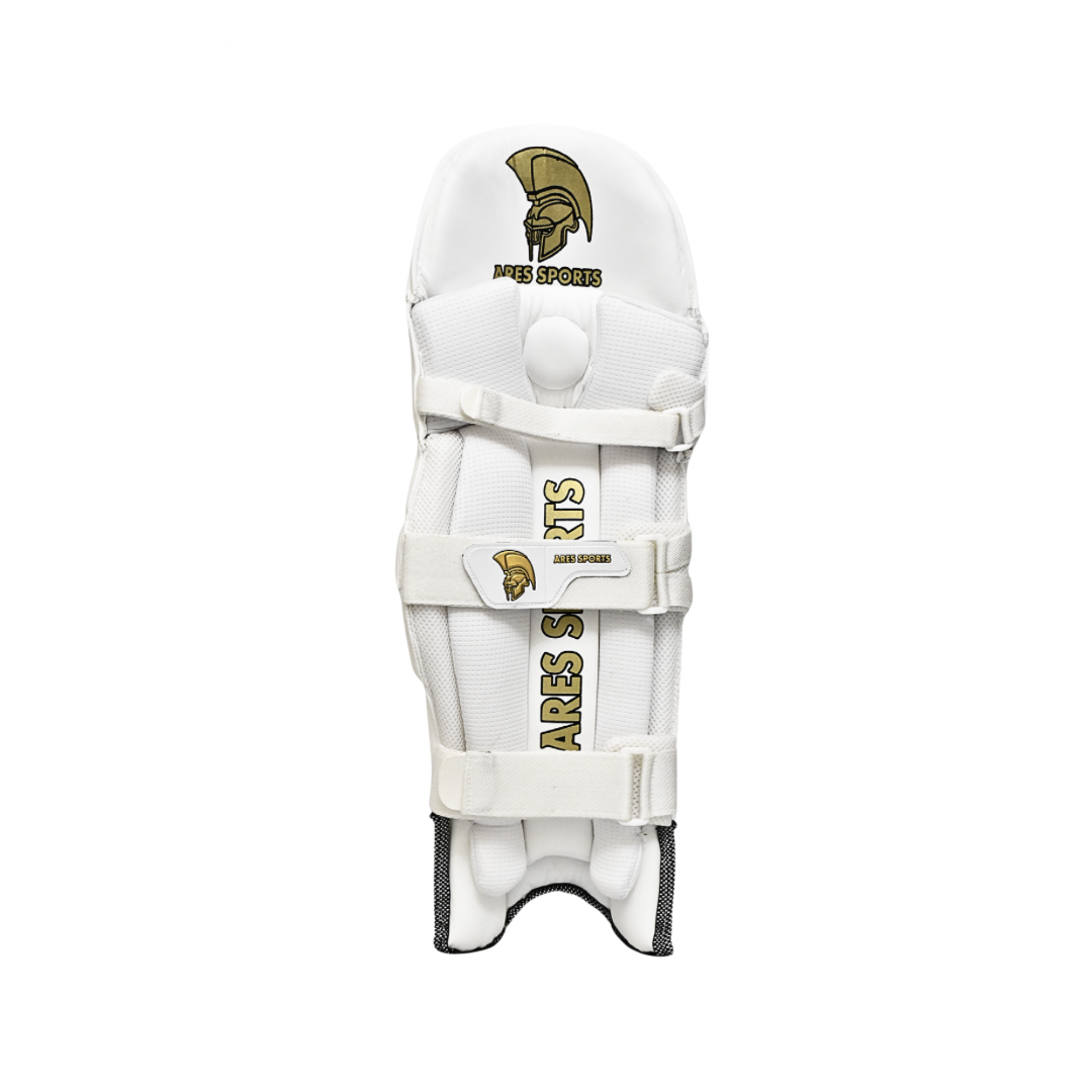 Ares Sports Cricket Batting Pads White/Gold