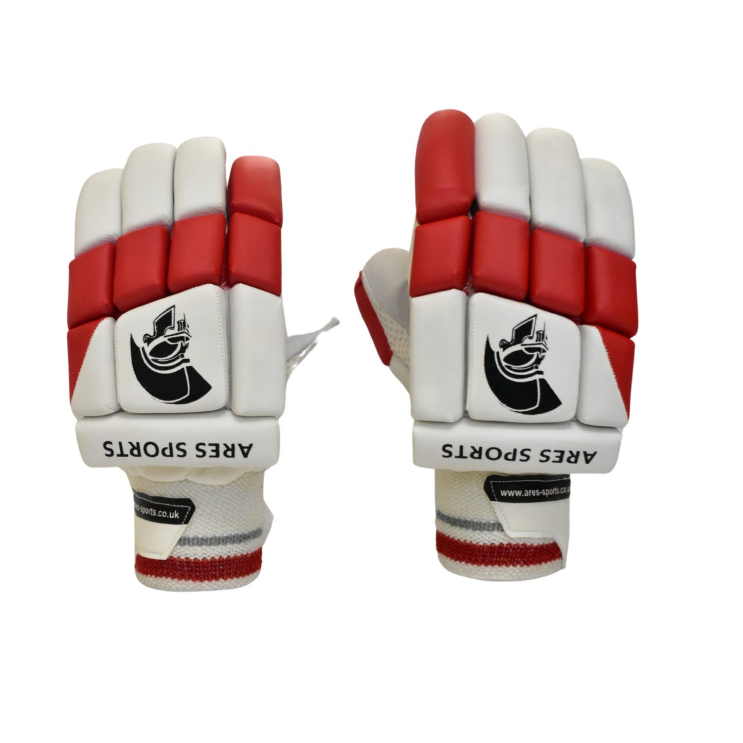 Ares Sports Cricket Junior Batting Gloves White/Red - Boys